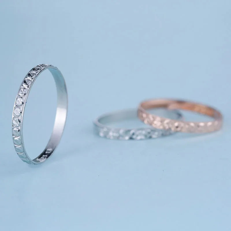 100% Genuine Real Pure Solid 925 Sterling Silver Rings for Women Jewelry Rose Gold Female Round Circle Finger Ring