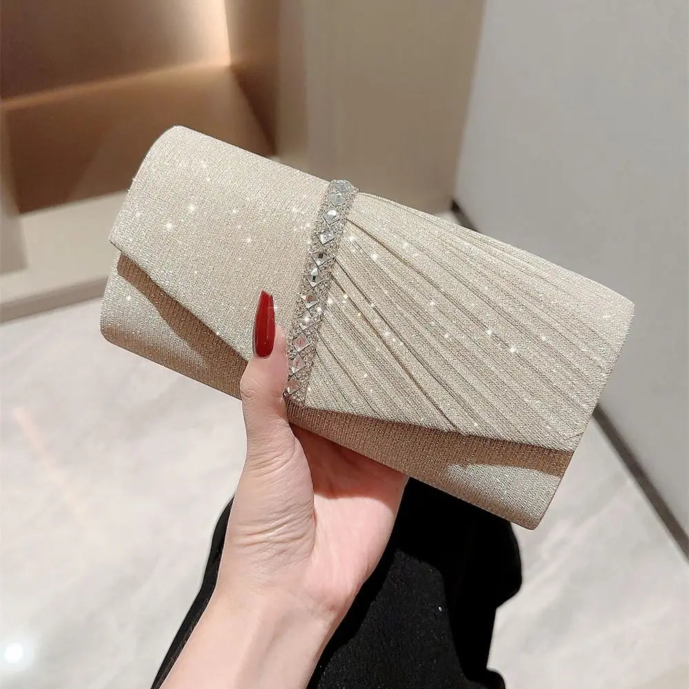 Fashion Ladies Luxury Sequins Clutches Evening Bags Glitter Banquet Handbags Women Chain Shoulder Bag Dinner Bag Wedding Party
