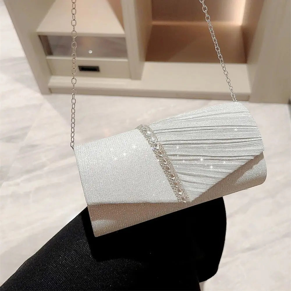 Fashion Ladies Luxury Sequins Clutches Evening Bags Glitter Banquet Handbags Women Chain Shoulder Bag Dinner Bag Wedding Party