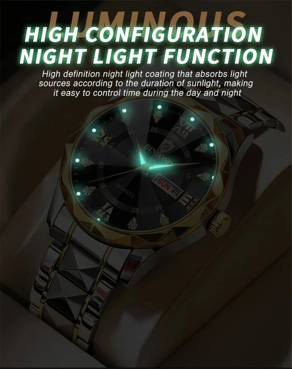 New Gold Business Leather Casual Diamond Clock Men Luxury Watch Automatic Watches Mens Fashion Quartz Wristwatches Orologi Uomo