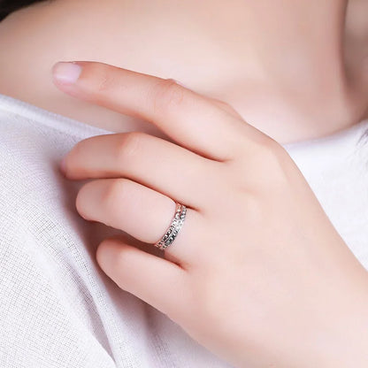 100% Genuine Real Pure Solid 925 Sterling Silver Rings for Women Jewelry Rose Gold Female Round Circle Finger Ring
