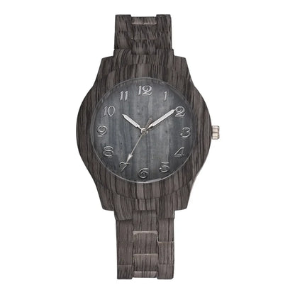 2024 Couple Fashion Luxury Men and Women Quartz Watch Wood Grain Retro Simple Silicone Dial Clocks Silicone Black Strap Orologi