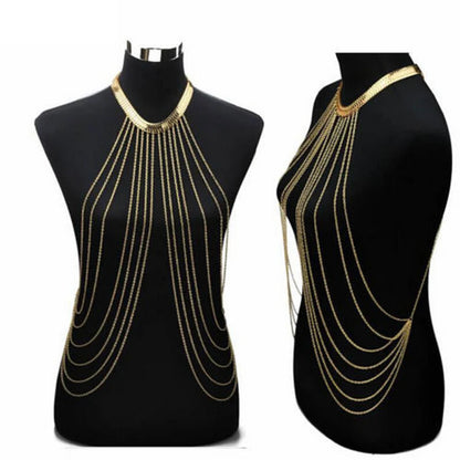 Chest Chains Sexy Beach Bikini Body Jewelry Charm Goth Body Chain For Women Summer Accessories Boho Waist Gift Tassel Necklaces