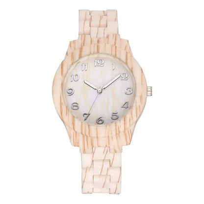 2024 Couple Fashion Luxury Men and Women Quartz Watch Wood Grain Retro Simple Silicone Dial Clocks Silicone Black Strap Orologi