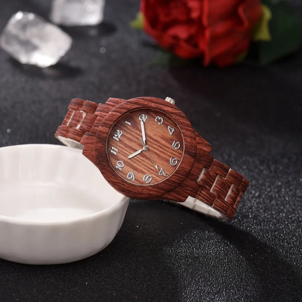 2024 Couple Fashion Luxury Men and Women Quartz Watch Wood Grain Retro Simple Silicone Dial Clocks Silicone Black Strap Orologi