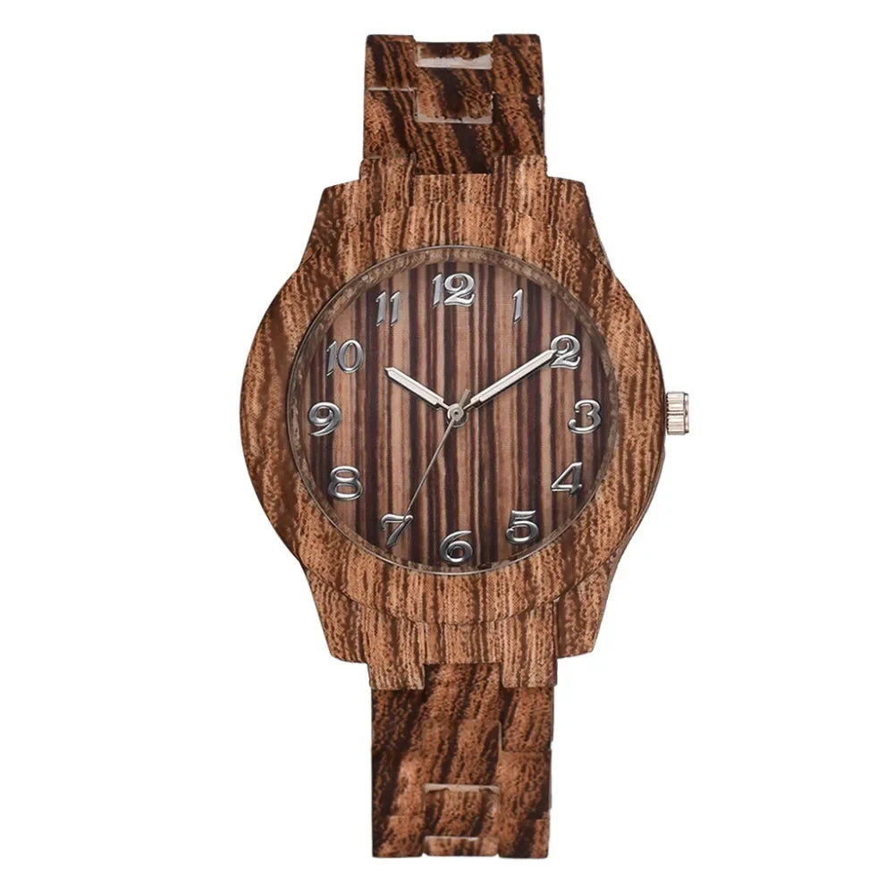 2024 Couple Fashion Luxury Men and Women Quartz Watch Wood Grain Retro Simple Silicone Dial Clocks Silicone Black Strap Orologi