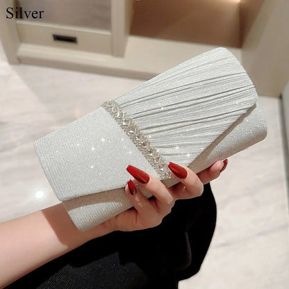Fashion Ladies Luxury Sequins Clutches Evening Bags Glitter Banquet Handbags Women Chain Shoulder Bag Dinner Bag Wedding Party