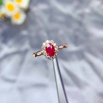 Alluring Elegant Natural Ruby S925 Silver Ring for Women Sophisticated Gemstone Jewelry From Designer Design