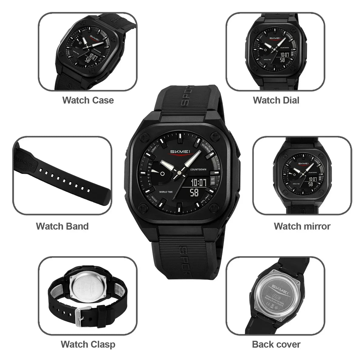 SKMEI 2328 Horloges Man Business Orologi Digital Electronic Watch Fashion Sports Watches Men Waterproof Wristwatch Alarm Clock