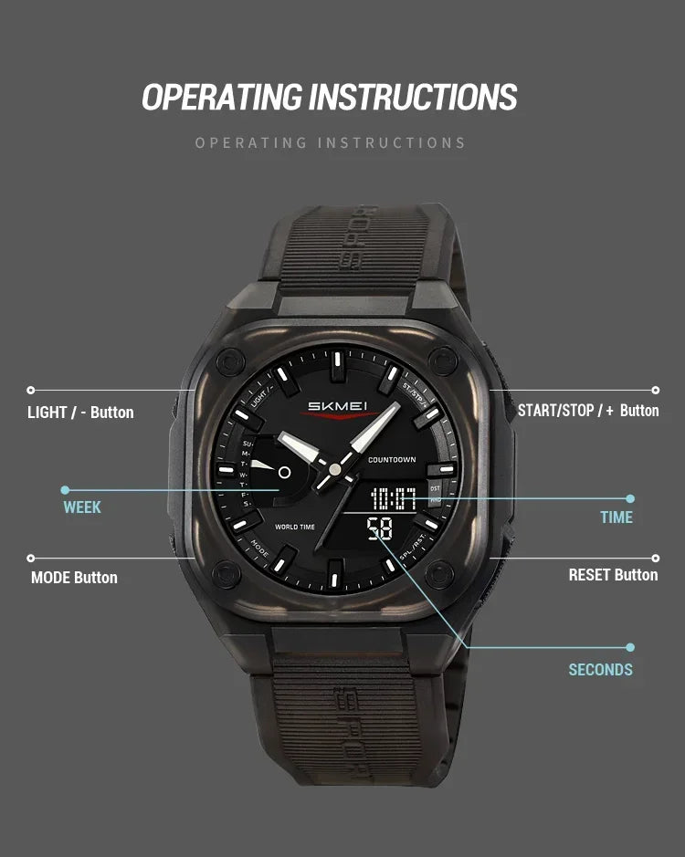 SKMEI 2328 Horloges Man Business Orologi Digital Electronic Watch Fashion Sports Watches Men Waterproof Wristwatch Alarm Clock