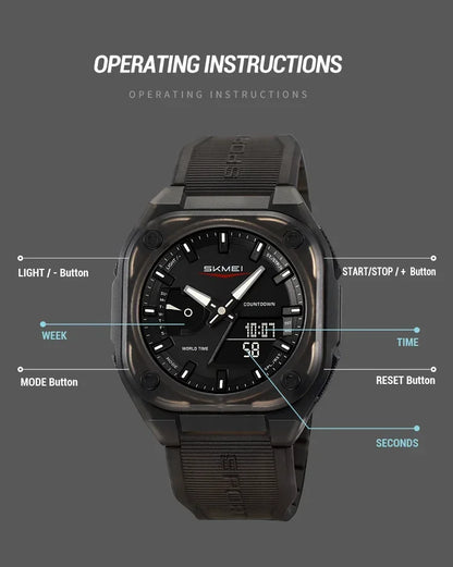 SKMEI 2328 Horloges Man Business Orologi Digital Electronic Watch Fashion Sports Watches Men Waterproof Wristwatch Alarm Clock