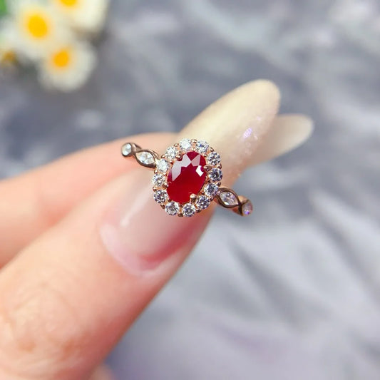 Alluring Elegant Natural Ruby S925 Silver Ring for Women Sophisticated Gemstone Jewelry From Designer Design
