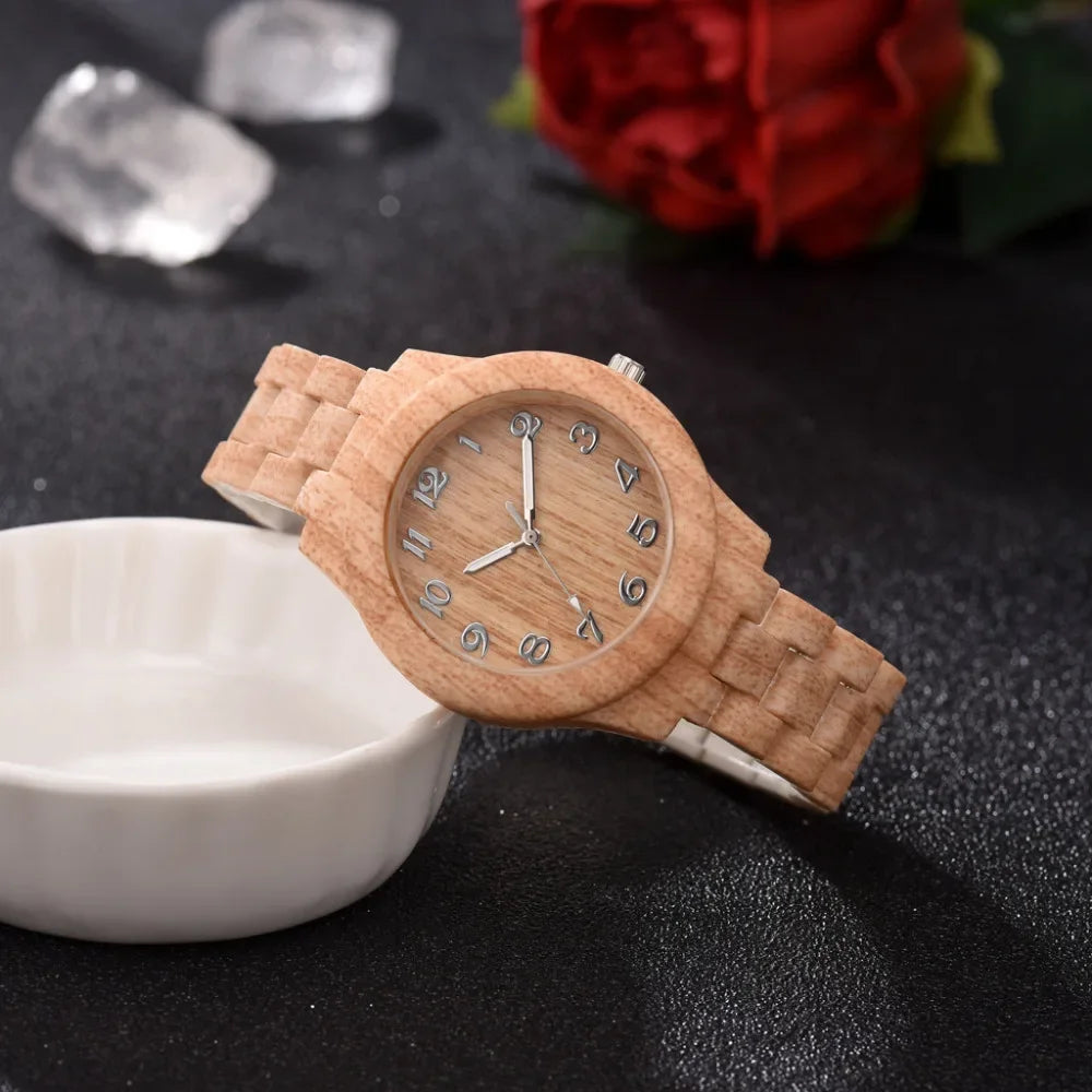 2024 Couple Fashion Luxury Men and Women Quartz Watch Wood Grain Retro Simple Silicone Dial Clocks Silicone Black Strap Orologi