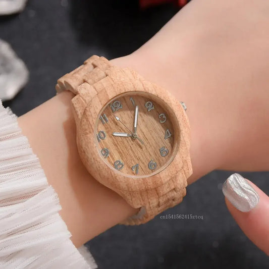 2024 Couple Fashion Luxury Men and Women Quartz Watch Wood Grain Retro Simple Silicone Dial Clocks Silicone Black Strap Orologi